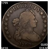 1799 Draped Bust Dollar ABOUT UNCIRCULATED