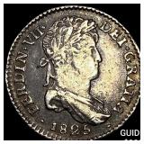1825-IL Bolivia Ferdinand VII Silver 1 Reale