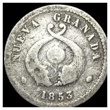 1853 Colombia Silver 1 Decimo