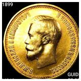 1899 Russia Gold 10 Roubles CHOICE BU