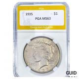 1935 Silver Peace Dollar PGA MS63