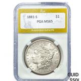 1881-S Morgan Silver Dollar PGA MS65