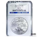 2010 Silver Eagle NGC MS70