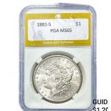 1881 Morgan Silver Dollar PGA MS65