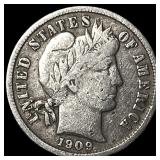 1909-S Silver Barber Dime ABOUT UNCIRCULATED