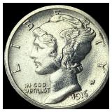 1916-S Silver Mercury Dime LIGHTLY CIRCULATED