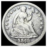1845 Seated Liberty Half Dime CHOICE AU