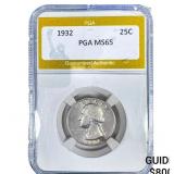 1932 Washington Silver Quarter PGA MS65