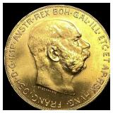 1915 Austria Gold 100 Corona GEM BU