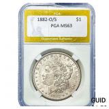 1882-O/S Morgan Silver Dollar PGA MS63