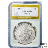 1880-O Morgan Silver Dollar PGA MS63 Mirco O