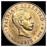 1916 Cuba Gold 2 Pesos UNCIRCULATED