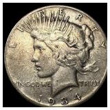 1934-S Silver Peace Dollar NEARLY UNCIRCULATED