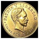 1916 Cuba Gold 2 Pesos UNCIRCULATED
