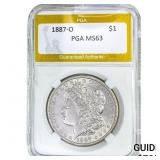1887-O Morgan Silver Dollar PGA MS63