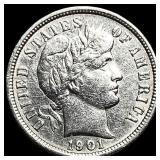 1901-O Silver Barber Dime CHOICE AU