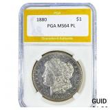 1880 Morgan Silver Dollar PGA MS64 PL