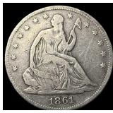1861 Silver Half Dollar NEARLY UNCIRCULATED