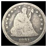 1891 Silver Quarter Dollar NICELY CIRCULATED