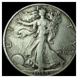 1938-D Silver Walking Liberty Half Dollar NEARLY U
