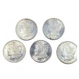 [5 Coins] 1879-1904 Morgan Silver Dollar