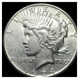 1924-S Silver Peace Dollar CLOSELY  UNCIRCULATED