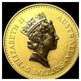 1990 Gold 1/20oz $5 Australian Nugget CHOICE  PRO