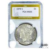 1878-S Morgan Silver Dollar PGA MS65