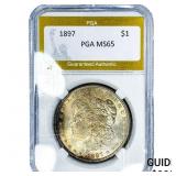 1897 Morgan Silver Dollar PGA MS65