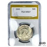 1943 Standing Liberty Half Dollar PGA MS67