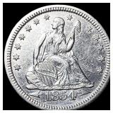 1854 Arrows Seated Liberty Quarter UNCIRCULATED