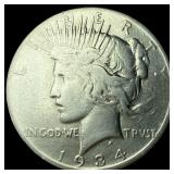 1934 Silver Peace Dollar NEARLY UNCIRCULATED