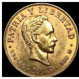 1916 Cuba Gold 2 Pesos UNCIRCULATED