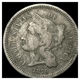 1870 Nickel Three-Cent Piece LIGHTLY CIRCULATED