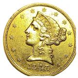 1843-D $5 Gold Half Eagle
