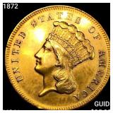 1872 $3 Gold Piece UNCIRCULATED +