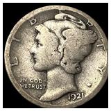 1921-S Silver Mercury Dime NICELY CIRCULATED