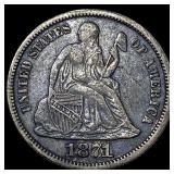 1871 Seated Liberty Dime CLOSELY UNCIRCULATED