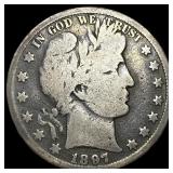 1897-O Silver Barber Half Dollar LIGHTLY  CIRCULA