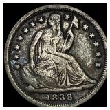 1838 Silver Seated Liberty Half Dime NEARLY  UNCI