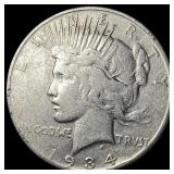 1934-S Peace Silver Dollar NEARLY  UNCIRCULATED