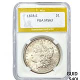 1878-S Morgan Silver Dollar PGA MS63