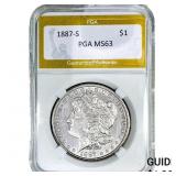 1887-S Morgan Silver Dollar PGA MS63