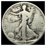 1921-D Silver Walking Liberty Half Dollar  LIGHTL