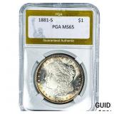 1881-S Morgan Silver Dollar PGA MS65