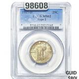 1917-D TYPE 2 Seated Liberty Quarter PCGS MS62