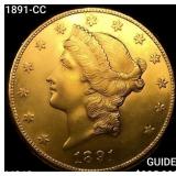 1891-CC $20 Gold Double Eagle CHOICE BU