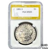 1881-S Morgan Silver Dollar PGA MS65