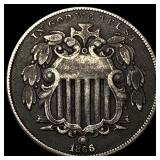 1866 Shield Nickel NEARLY UNCIRCULATED