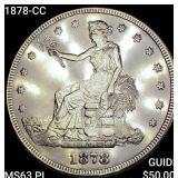 1878-CC Silver Trade Dollar CHOICE BU PL